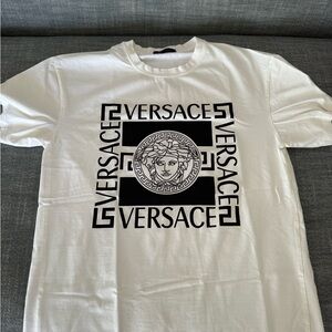 Versace White and Black Graphic Tee